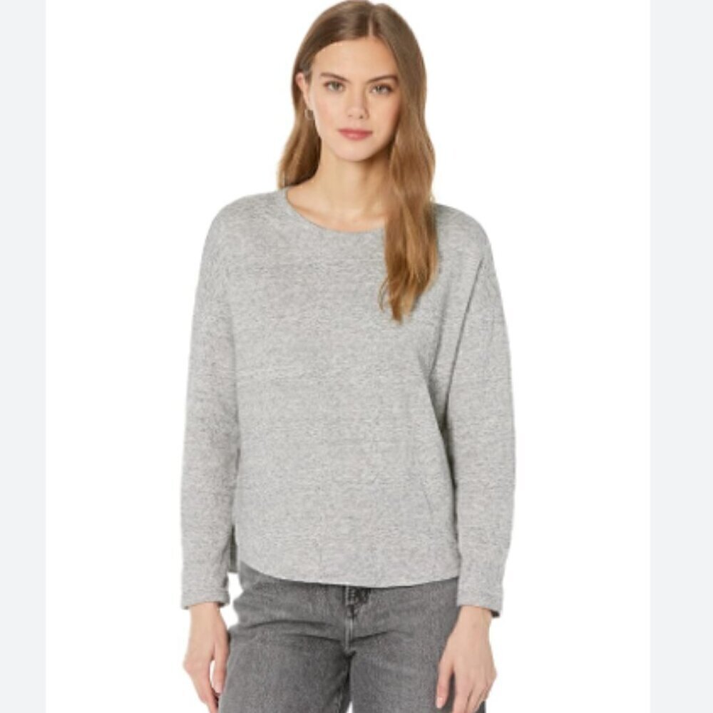 Madewell Sweatshirt Gray Pullover Double-Faced Tee Oversized Size XS Relaxed EUC